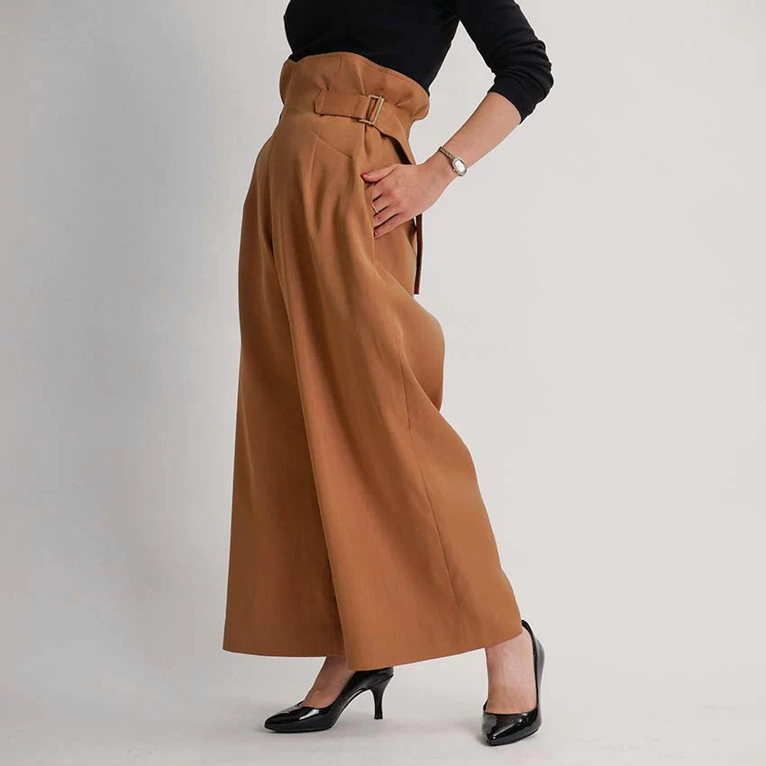 サイドベルトワイドパンツ